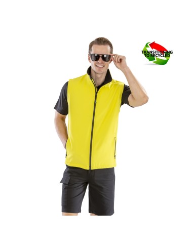 RES-R232M-Men's Printable Softshell Bodywarmer with Recycled Fleece Inner